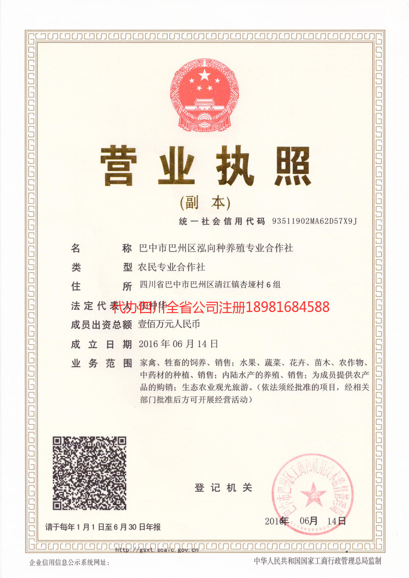 阆中阆中泓向种养殖专业合作社